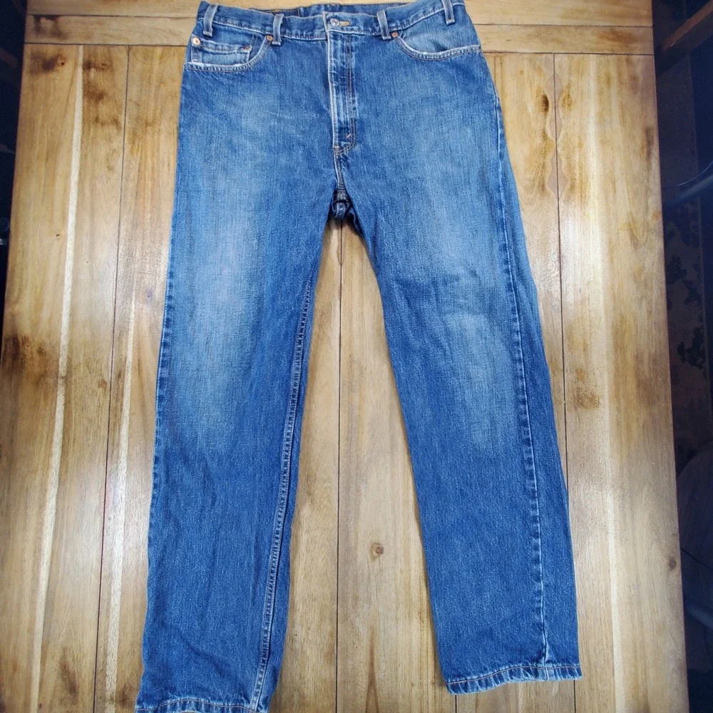 Vintage 2001 Levi's 505 Regular Fit Straight Jeans Mens 36x32 Blue Made in USA